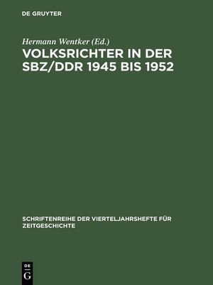 cover image of Volksrichter in der SBZ/DDR 1945 bis 1952